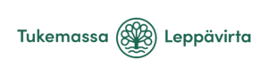 PNG kuvatiedosto Tukemassa Leppävirta logosta. Väri vihreä, RGP-väriarvot.