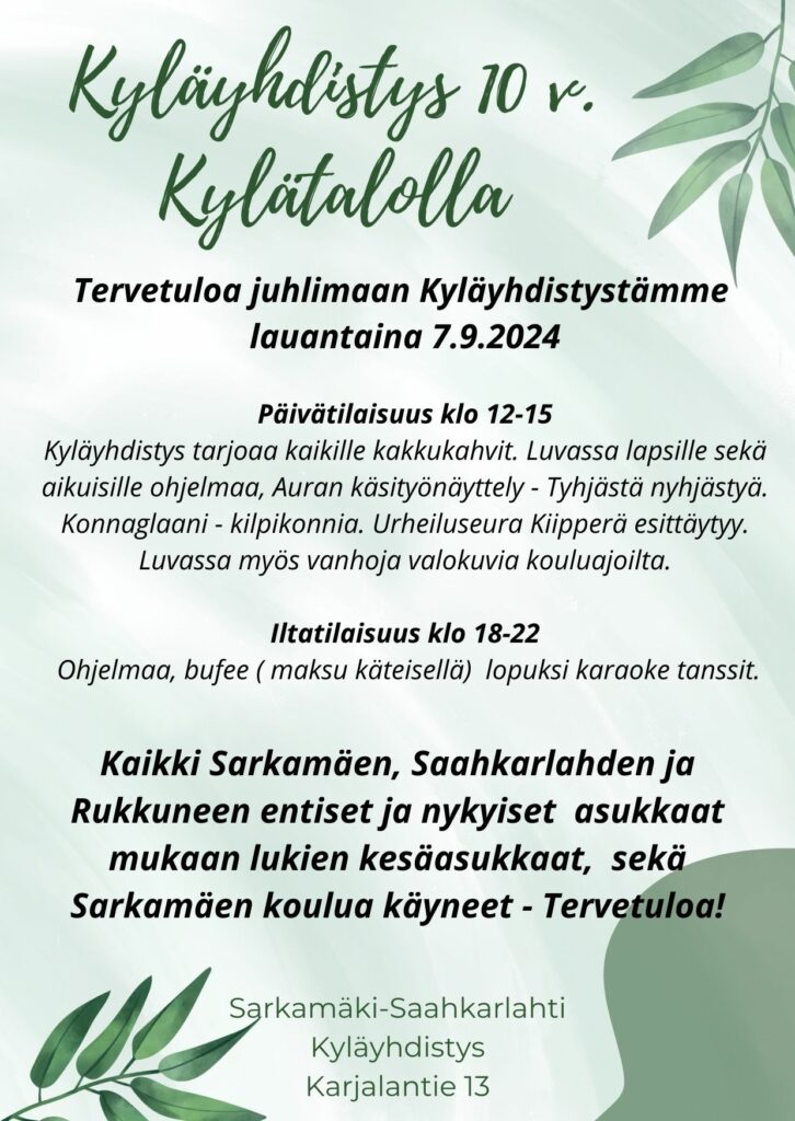 Kyläyhdistyksen juhlaohjelma