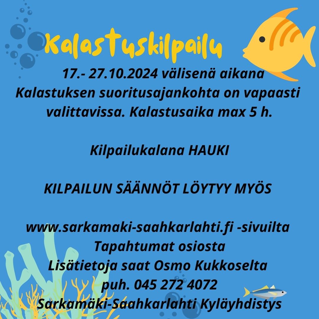 Kalastuskilpailun mainosesite