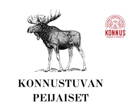 Konnustuvan mainosjuliste, jossa hirvi