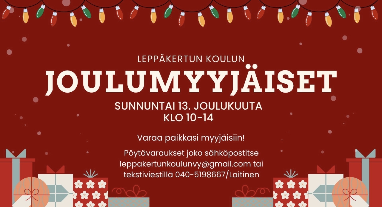 joulumyyjäisten mainosjuliste